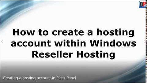 Creating a hosting account in Plesk Panel
