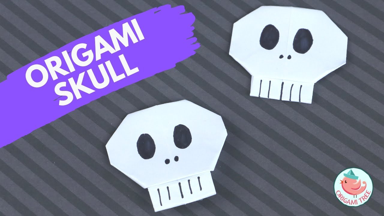 Easy Origami Skull Tutorial | Halloween Paper Crafts - YouTube