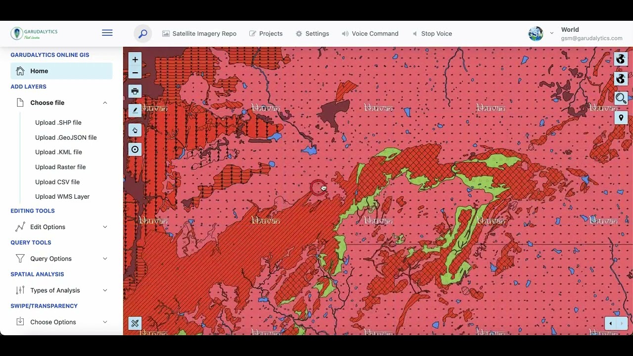 Bhuvan Data Integration and Visualization with GSM (Garudalytics Smart Mapping)