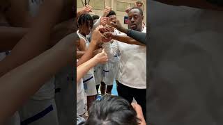 Me talking to the boys, Basketball team the Atlantic Christian Academy sharks inside the huddle