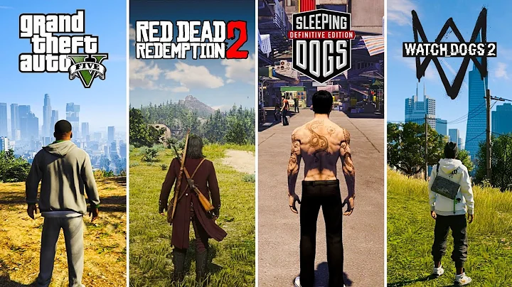 GTA 5 vs RDR2 vs Sleeping Dogs vs Watch Dogs 2 - SBS Comparison