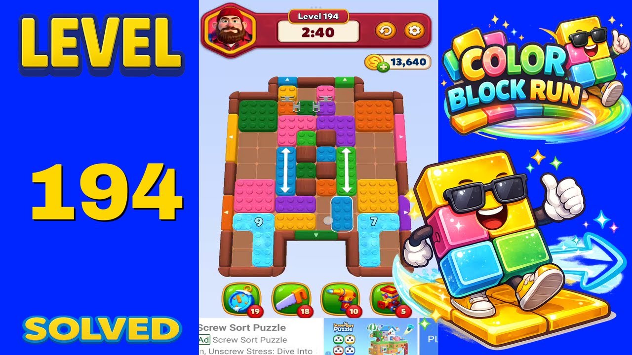 Color Block Run – Level 194 | Walkthrough - YouTube