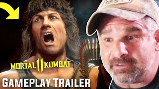 Dad Reacts to Rambo Gameplay Trailer - Mortal Kombat 11
