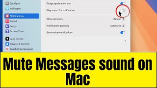 How to Turn off Messages sound on Mac