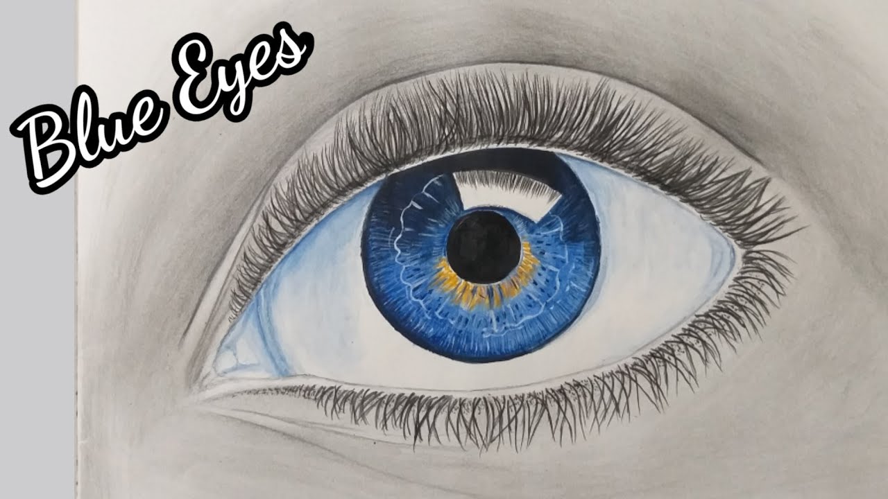 Blue Eyes Pencil and acrylic YouTube
