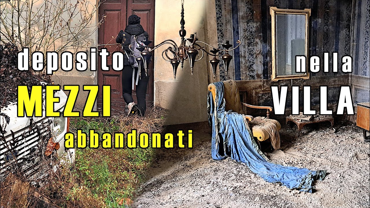 UN DEPOSITO DI VEICOLI ABBANDONATI NELLA CORTE DI QUESTA ENORME VILLA ANTICA