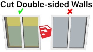 Cut Double-sided Walls With Hole Punching Tool | SketchUp Plugin