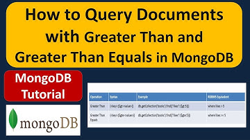 MongHow to Query Documents with Greater Than and Greater Than Equals in MongoDB | MongoDB Tutorial