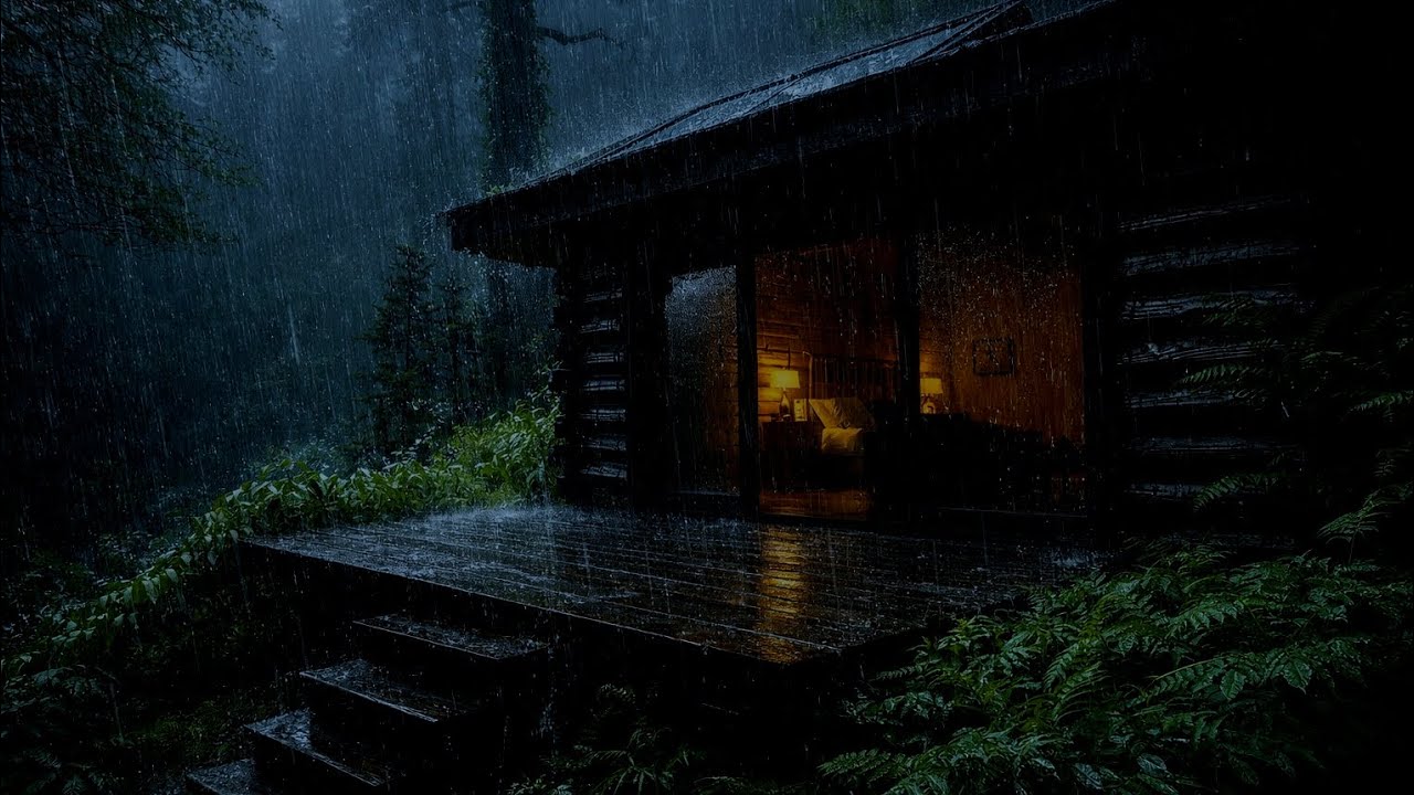 Rainy Night in a Forest Cabin 🌧 | Deep Rest and Peaceful Nature Sounds