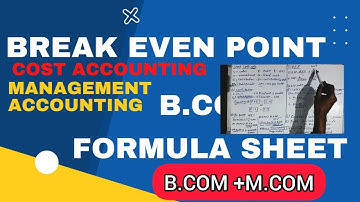 Break Even Chart in CVP Analysis ~ Marginal Costing [Cost Accounting] ~ For B.Com/M.Com/CA/CS/CMA