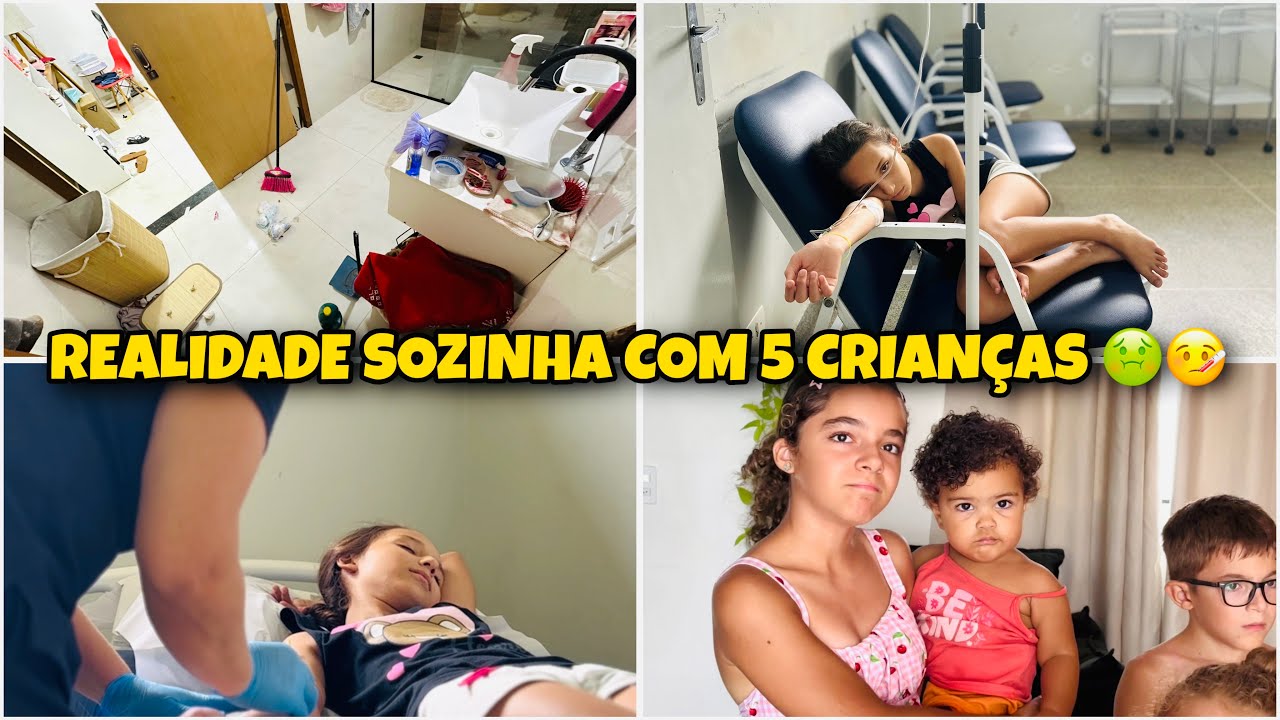 SOZINHA COM 5 FILHOS | PASSARAM MAL, LEVEI AS PRESSAS PRO HOSPITAL | 3 DIAS SEM LIMPAR 🤢 UM NOJO 