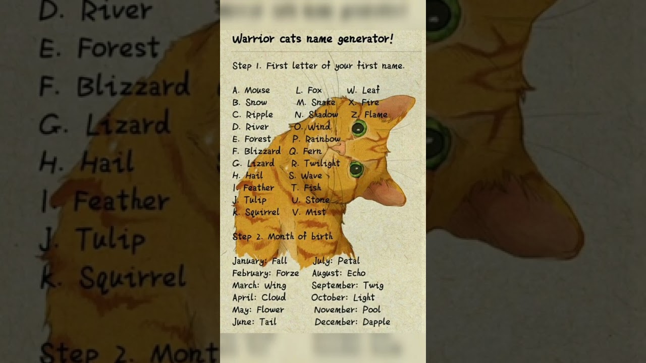 Warrior cats name generator#wordsmeaning#Englishwords#shortsvideo#