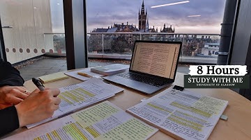 8 HOUR STUDY WITH ME at the LIBRARY | University of Glasgow,Background noise,10 min break, No Music