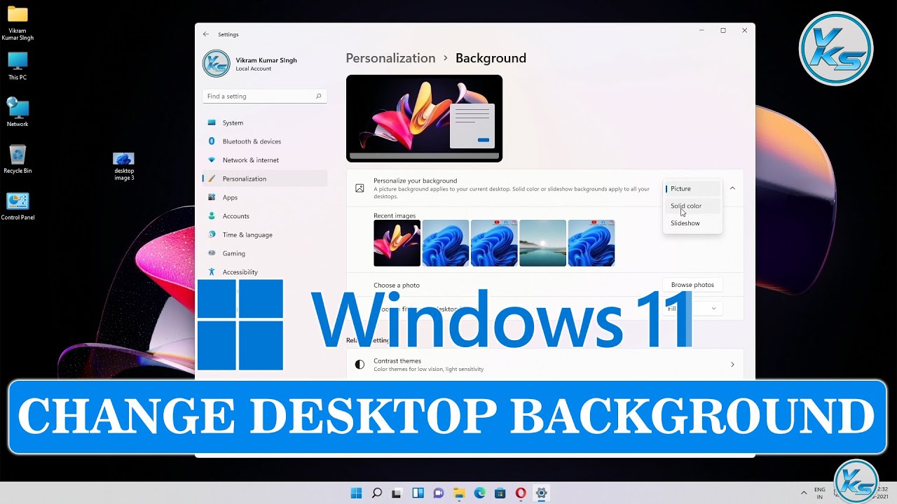 How To Change Desktop Background Windows 11 - YouTube