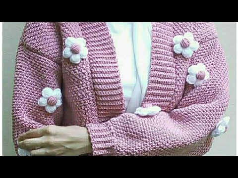 كروشيه جاكت ى ترند بالورده المنتفخه