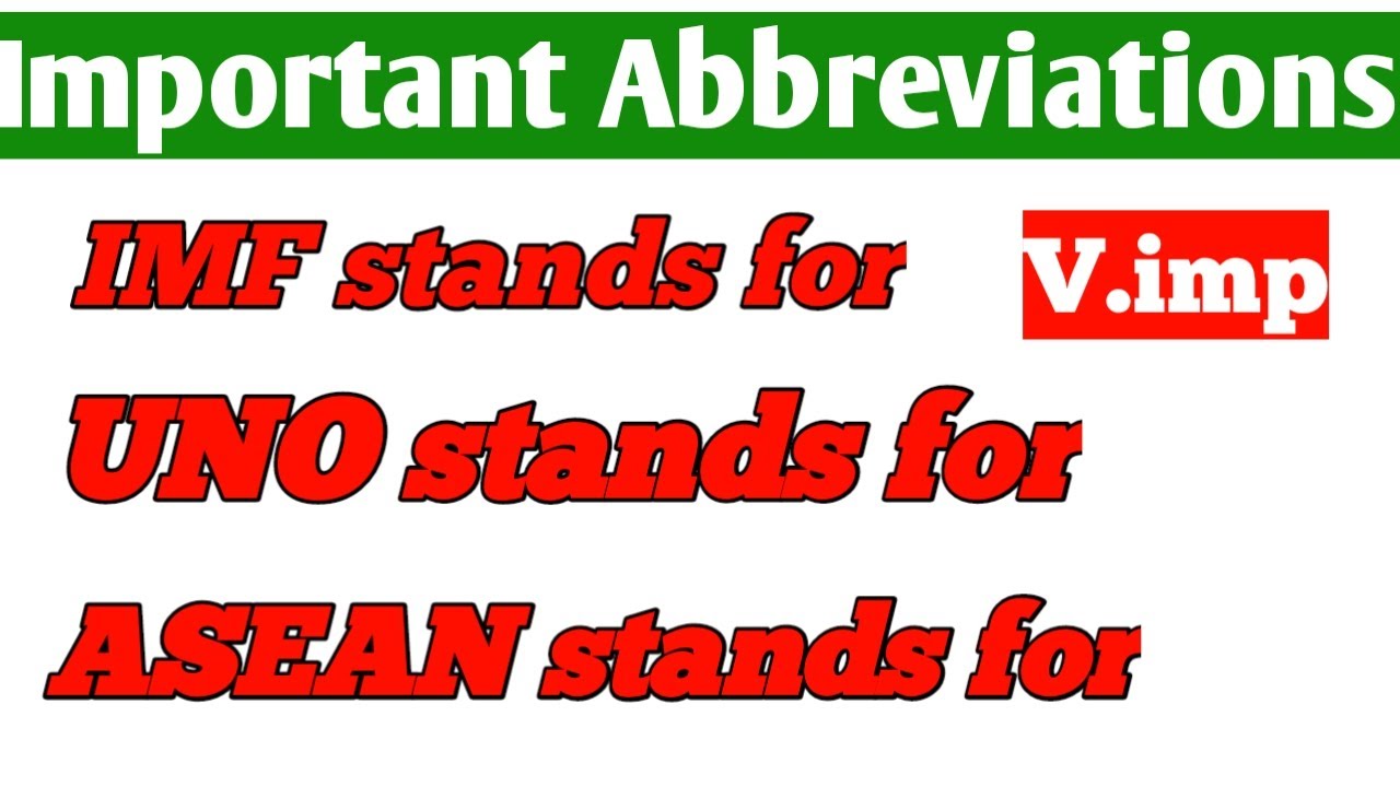 Important Abbreviations For All  Exams 2022  like 