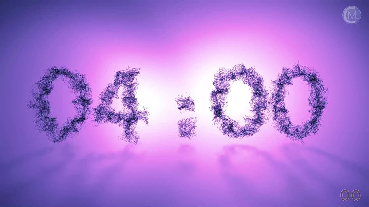 4-Minute Countdown with Soft Voice, Particle Animation & Ambient Effects