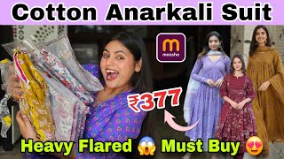 इतना Heavy Anarkali देखकर मैं Shocked 😱| Meesho Cotton Anarkali Suit Haul 😍 | Must Buy or Waste? screenshot 4