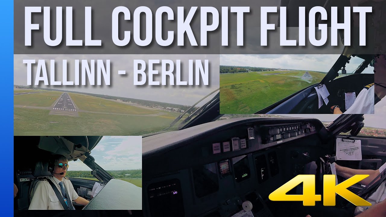Multi-Camera 4K COCKPIT FLIGHT Bombardier CRJ-900 Tallinn - Berlin FULL AUDIO