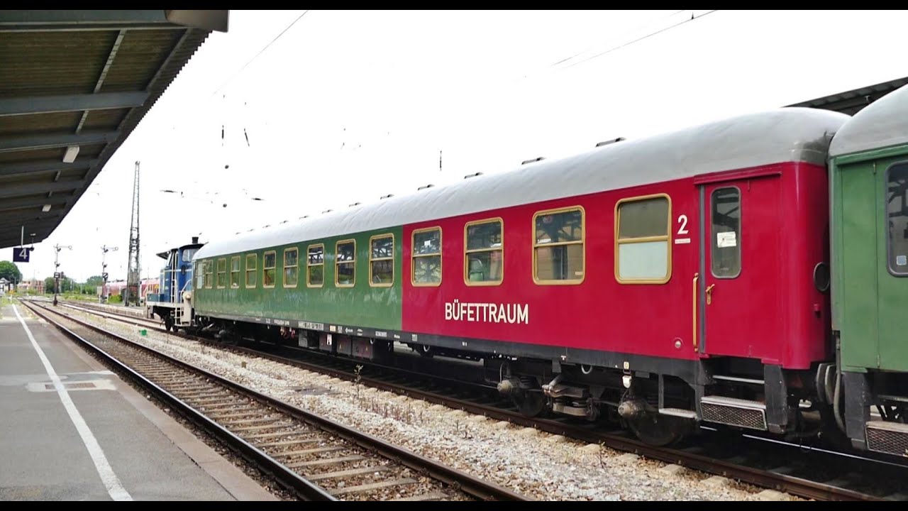 Bahnhof Nördlingen - BR 364 stellt eine Wagengarnitur für eine Fototour bereit......