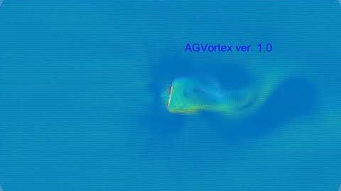 Navier-Stokes flow around rotating line segment. AGVortex 1.0