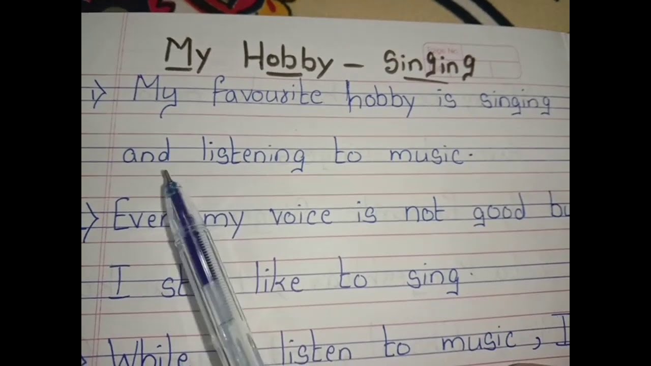 essay on a hobby singing