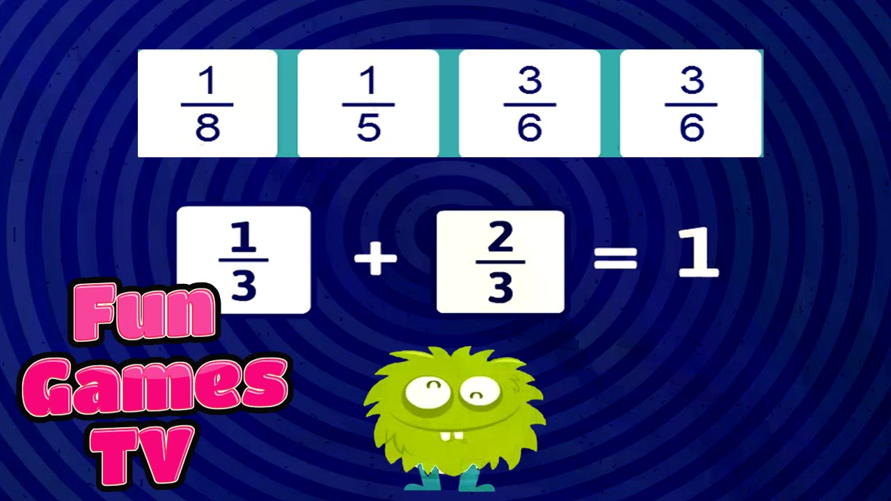 Fraction Math Game For Students in Grades 3 and 4 For Baby - YouTube