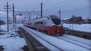 JR川部駅　特急つがる 通過【E751系・奥羽本線・2046M】　2019.01.30