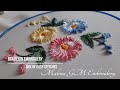 Brazilian embroidery | mix of Chain & Cast-on stitches | Floral Embroidery