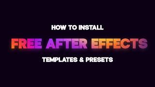 How to install free After Effects templates | The Starter Kit Update