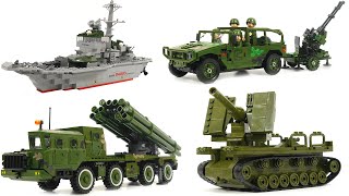 How to Build 7 Epic LEGO Military Sets - Tanks, Rocket launcher, War Ships, Submarine