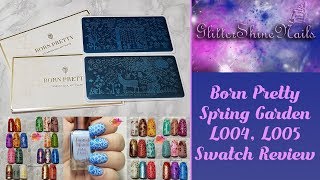 Born Pretty Store Stamping Plates Swatch Review Featuring Spring Garden L004 & L005