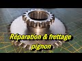 Réparation (frettage) d'un pignon pour fraiseuse Alcera Gambin 120M  (Gear repair)