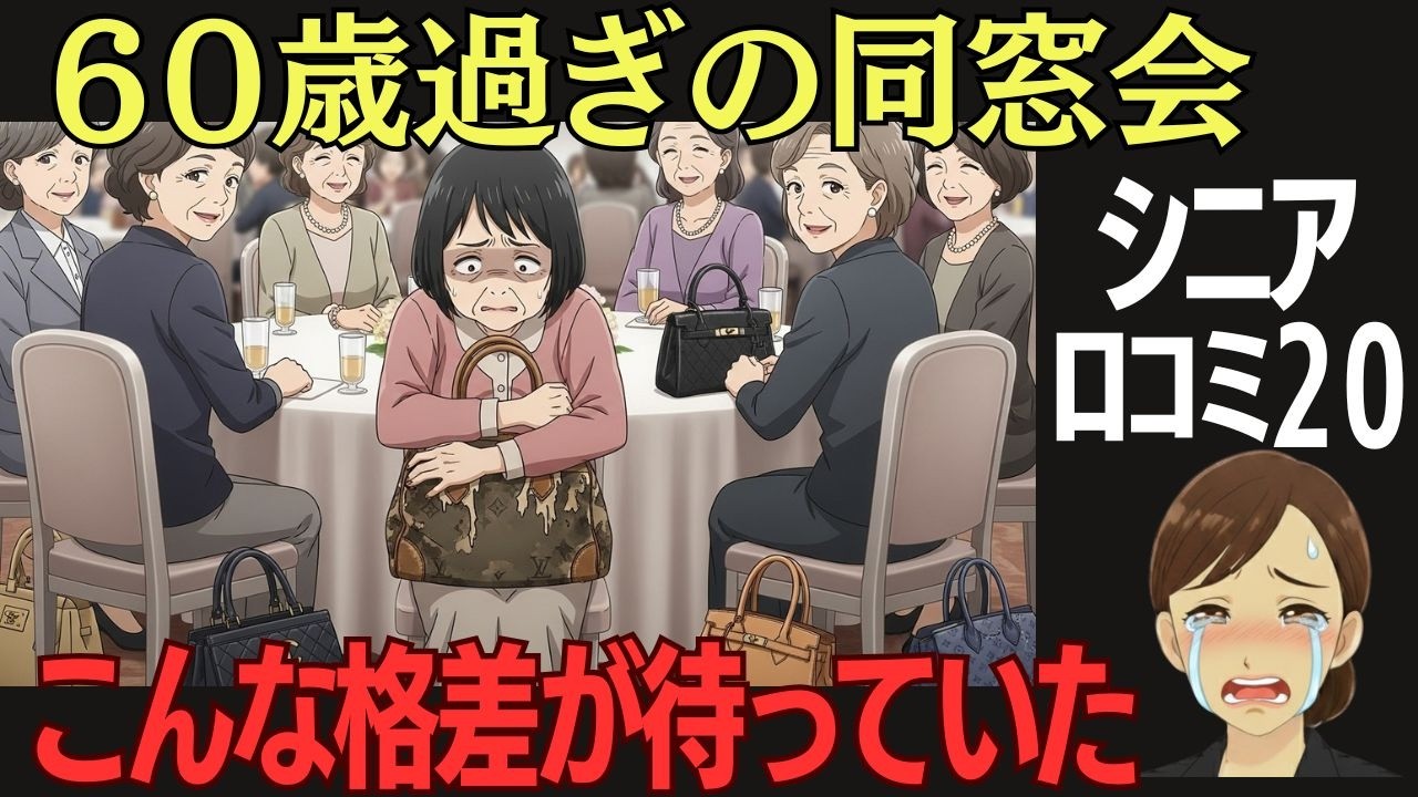 60歳過ぎの同窓会で残酷な人生格差を知ったシニア女性の口コミ２０選です。行かなきゃ良かったと後悔しても遅かった！