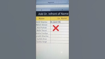 Add Dr. in front of Name in Excel💥😯😱. #shorts #excel#shortsvideo