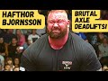 Hafthor BJORNSSON's Brutal Axle DEADLIFTS!