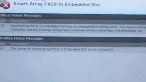 [VIDEO]HP DL380 G7 Error Smart Array P410i in Embedded Slot