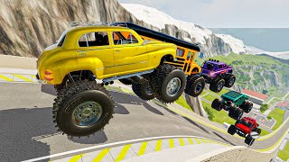 Super High Speed Monster Trucks Jump Stunt#5 | BeamNG Drive