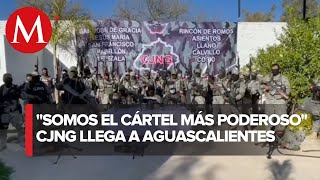 Integrantes del Cártel Jalisco anuncian su llegada a Aguascalientes