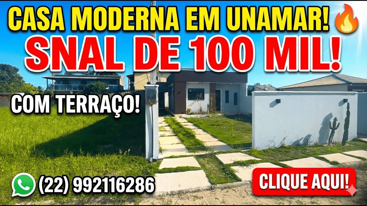 Casa Moderna em Unamar com Terraço – Sinal de 100 Mil!