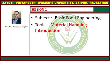 Material Handling Session 1 Video