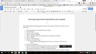 How To Type Macrons Nga Tohutō Ā Ē Ī Ō Ū