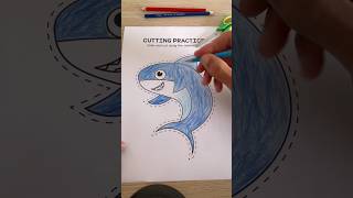 Shark Cutting Practice : Preschool Scissor Skills Worksheet For Kids #finemotorskills #cuttingskills