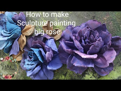 Sculpture painting big sized rose, How to make rose with sculpture paste.
