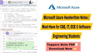 Microsoft Azure AZ 900 Handwritten Notes | AZ-900 Full Notes PDF | Cloud Basics Notes | Azure Notes