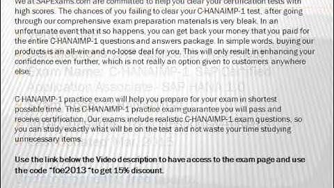 C-HANAIMP-1, SAP Certified Application Associate - SAP HANA 1.0