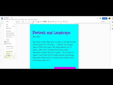 How To Put The Page Landscape On Google Docs?