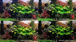 TWINSTAR B / CHIHIROS RGB+ / TWINSTAR C / AQUAEL LEDDY Smart 2 Plant // Porovnání barevného spektra