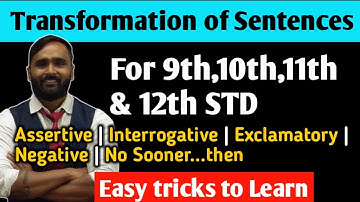 TRANSFORMATION OF SENTENCES |9th,10th,11th and 12th STD | PRADEEP GIRI SIR