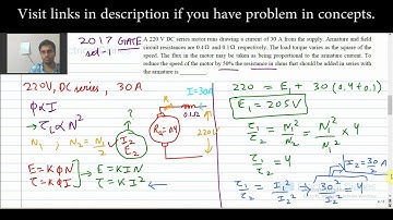 GATE 2017 | SET-1 | Electrical Machines | Solved Questions